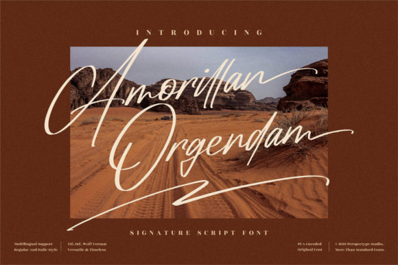 Amorillan Orgendam: A Delicate Script Font for Handmade Labels, Invitations & More